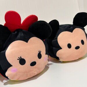 Disney Tsum Tsum Mickey & Minnie Plush Set | Cute Stackable Pair 9"